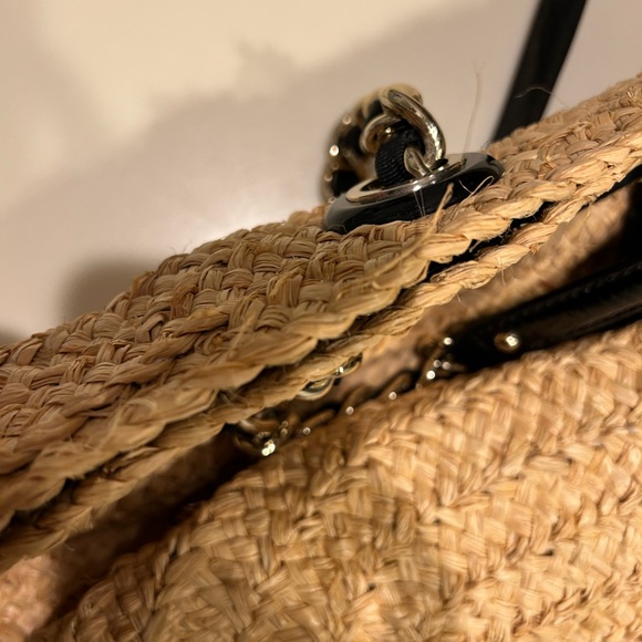 Kate Spade Natural Woven Tote with Black Bow - Picture 16 of 16